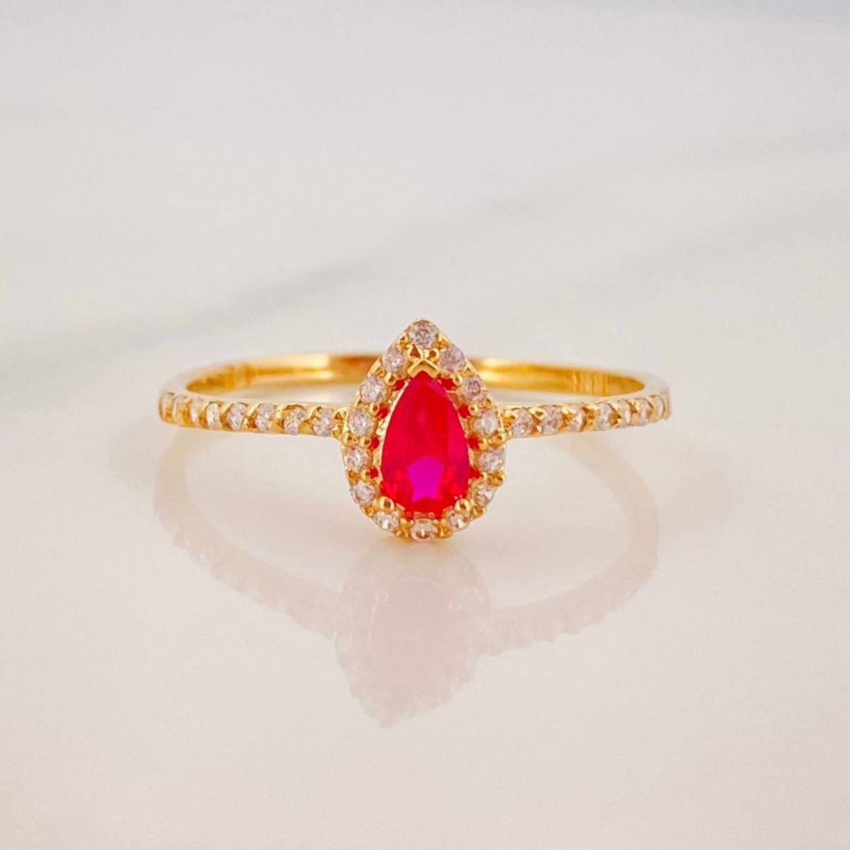 Anillo Gota 1.25g / T7 Oro Amarillo 18K