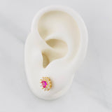 Topos Flor 2.3g / 7.26mm Oro Amarillo 18K
