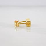 Topos Flor Borde Texturizado 1.35g / 6.01mm Oro Amarillo 18K