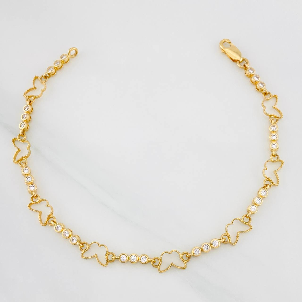 Pulso Halo Mariposa 5.7g / 19cm / 2.71mm Oro Amarillo 18K