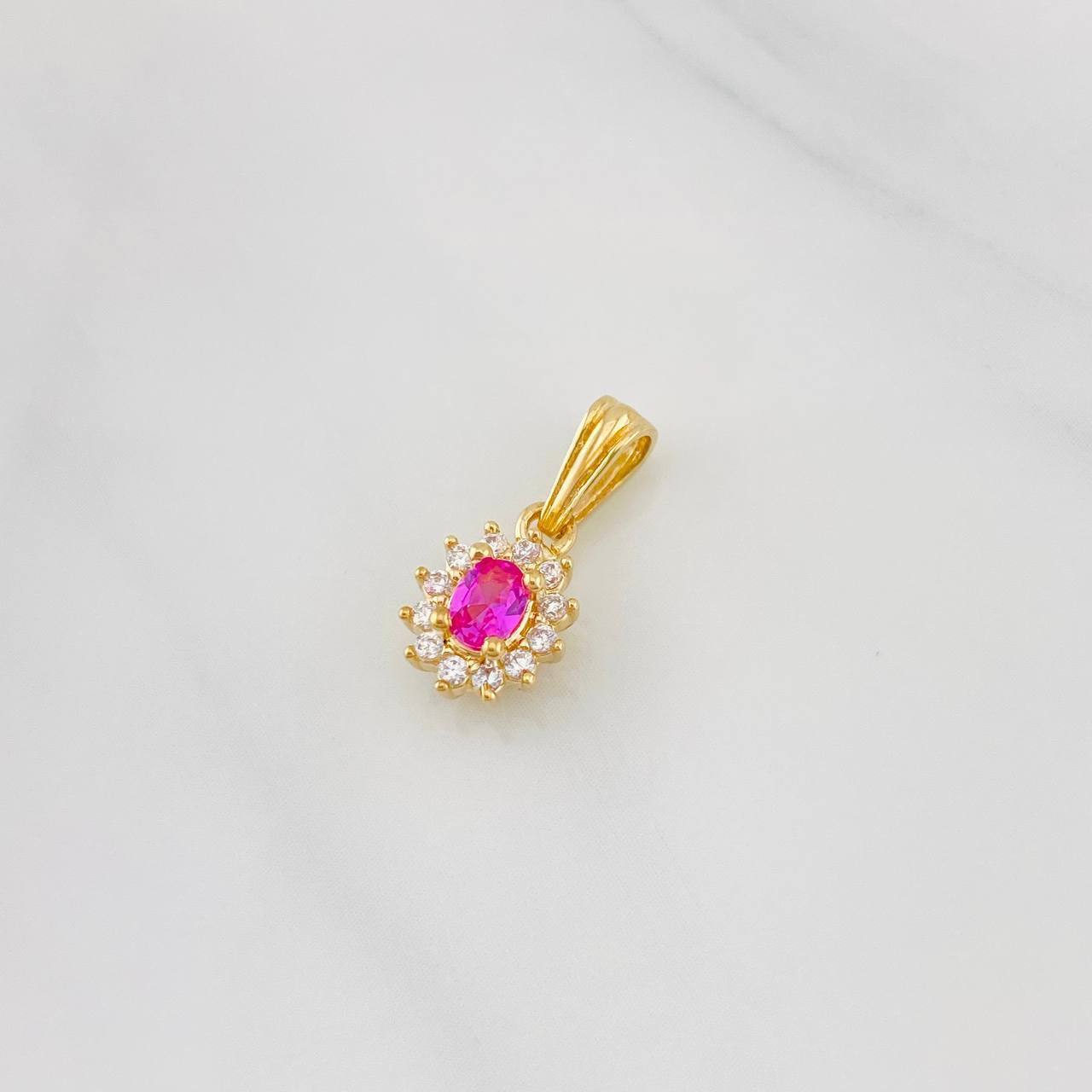 Dije Flor 1.25g / 1.05cm Dos Oros Amarillo Blanco 18K