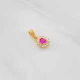 Dije Flor 1.25g / 1.05cm Dos Oros Amarillo Blanco 18K