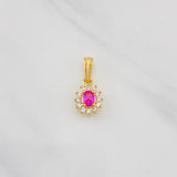 Dije Flor 1.25g / 1.05cm Dos Oros Amarillo Blanco 18K