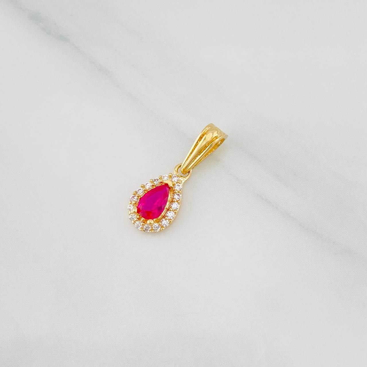Dije Gota 0.6g / 1.05cm Dos Oros Amarillo Blanco 18K
