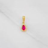 Dije Gota 0.6g / 1.05cm Dos Oros Amarillo Blanco 18K