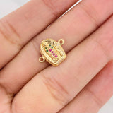 Herraje Virgen de Guadalupe 1.05g / 1.05cm Dos Oros Amarillo Blanco 18K