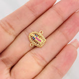 Herraje Virgen de Guadalupe 1.25g / 1.05cm Dos Oros Amarillo Blanco 18K