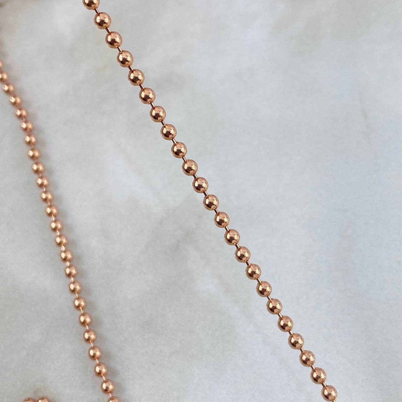 Cadena Militar 10gr / 60cm / 2mm Lisa Oro Rosa +3