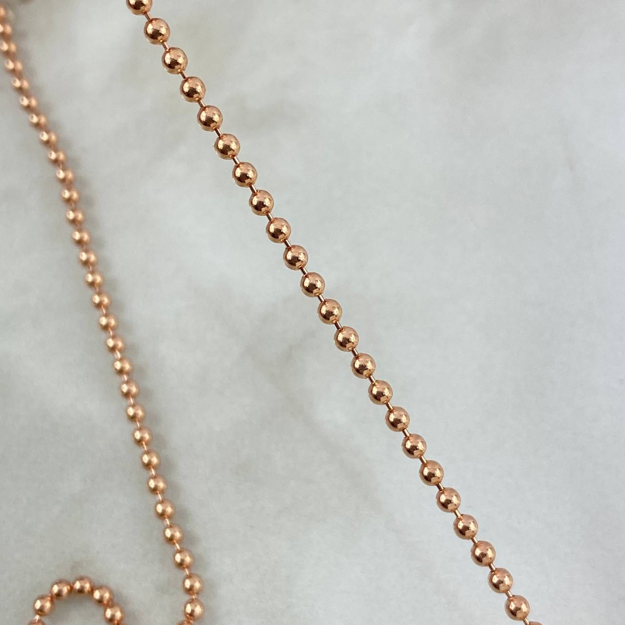 Cadena Militar 10gr / 60cm / 2mm Lisa Oro Rosa +3