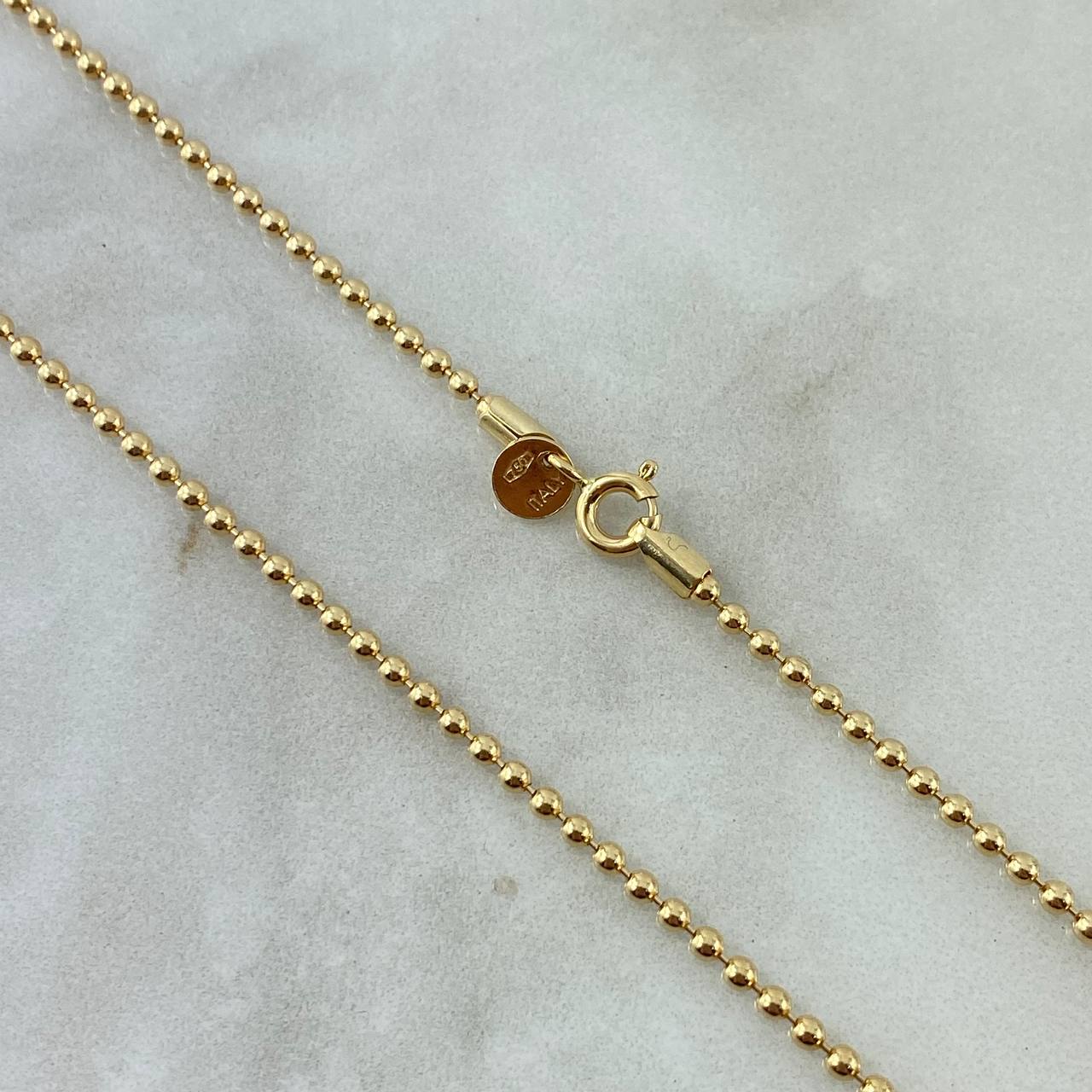 Cadena Militar 10gr / 60cm / 2mm Lisa Oro Amarillo +3 *