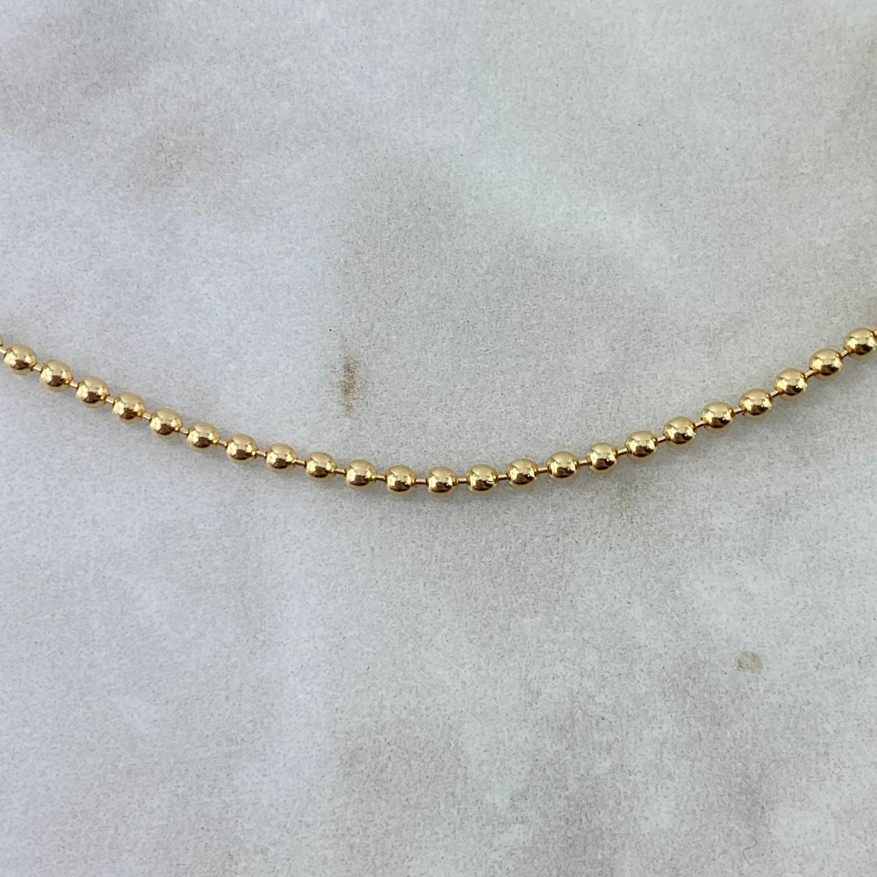 Cadena Militar 10gr / 60cm / 2mm Lisa Oro Amarillo +3 *