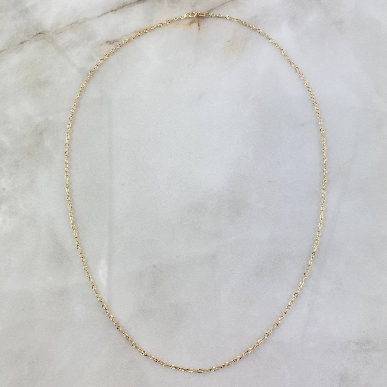 Cadena Aro Seguido 2.1gr / 50cm / 1.7mm Diamantada Oro Amarillo +3
