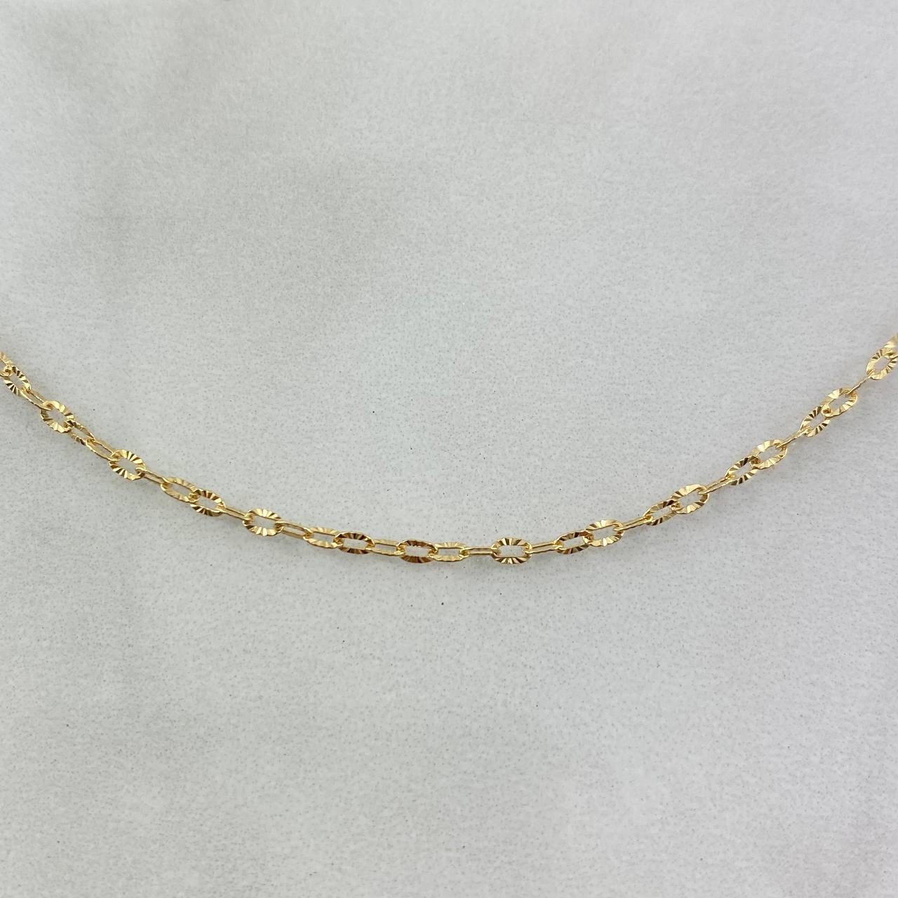 Cadena Aro Seguido 2.1gr / 50cm / 1.7mm Diamantada Oro Amarillo +3