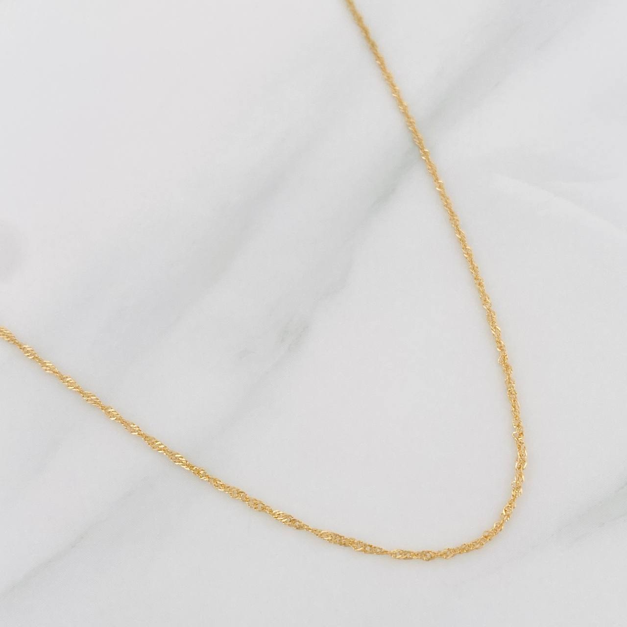 Cadena Singapur 0.85g / 50cm / 0.7mm Oro Amarillo 18K