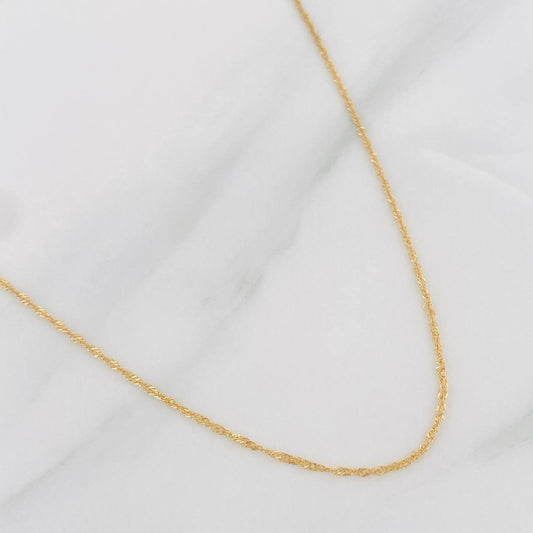 Cadena Singapur 0.85g / 50cm / 0.8mm Oro Amarillo 18K