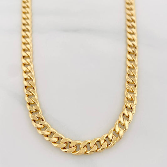 Cadena Cubana 7.8g / 70cm / 5.2mm Oro Amarillo 18K