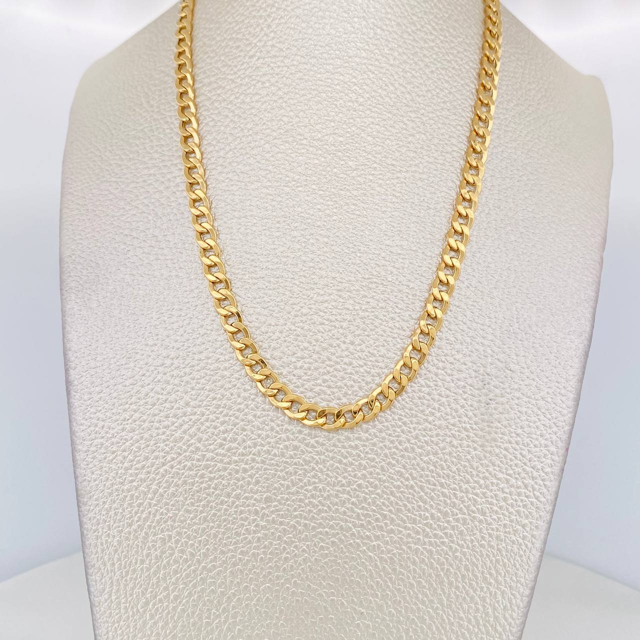 Cadena Cubana 9.95g / 60cm / 4.8mm Oro Amarillo 18K