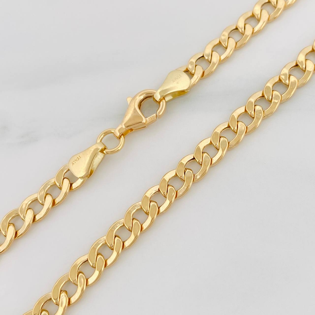 Cadena Cubana 9.95g / 60cm / 4.8mm Oro Amarillo 18K