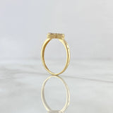 Anillo Silueta Trébol 1.9gr / T5 3/4 / Circones Blancos Oro Amarillo 18K
