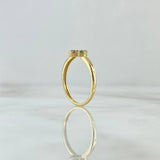 Anillo Silueta Trébol 1.6gr / T6 1/2 / Circones Verdes Oro Amarillo 18K ©