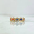 Anillo Circulos Tupidos 2.05gr / T5 3/4 / Circones De Colores Oro Amarillo 18K ©