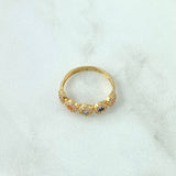 Anillo Circulos Tupidos 2.05gr / T5 3/4 / Circones De Colores Oro Amarillo 18K ©