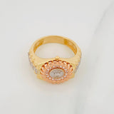 Anillo Corona 6g / T9 Tres Oros 18K