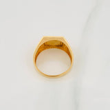 Anillo Sello Corona 6.7g / T9 3/4 Dos Oros Amarillo Blanco 18K