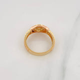 Anillo Sello Circulo 7.6g / T11 1/4 Dos Oros Amarillo Rosa 18K