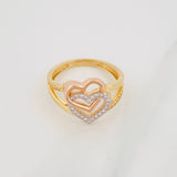 Anillo Corazones 3.7g / T7 1/2 Tres Oros 18K