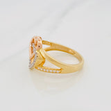 Anillo Corazones 3.7g / T7 1/2 Tres Oros 18K