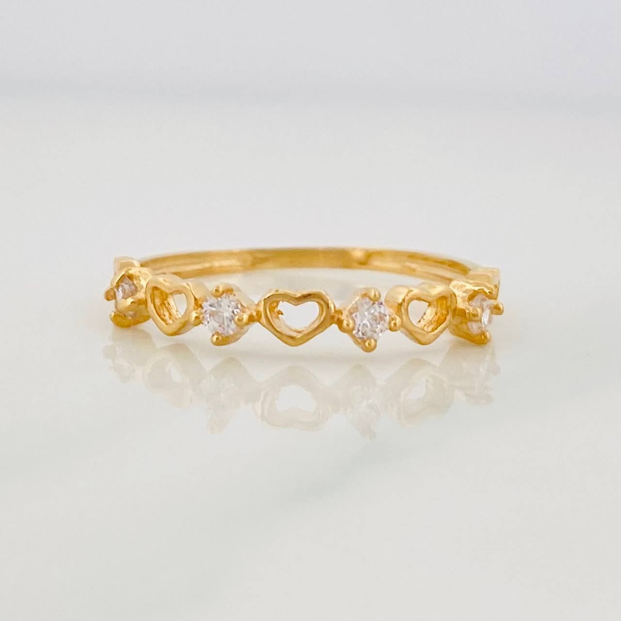 Anillo Corazones 1.1g / T6 1/2 Oro Amarillo 18K