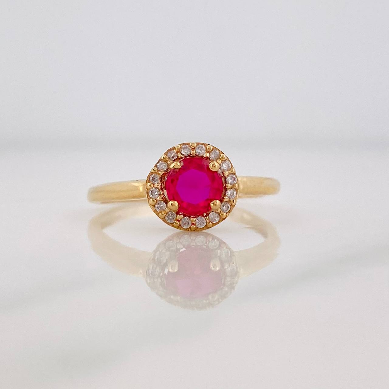 Anillo Halo Circulo 1.75g / T5 1/2 Oro Amarillo 18K
