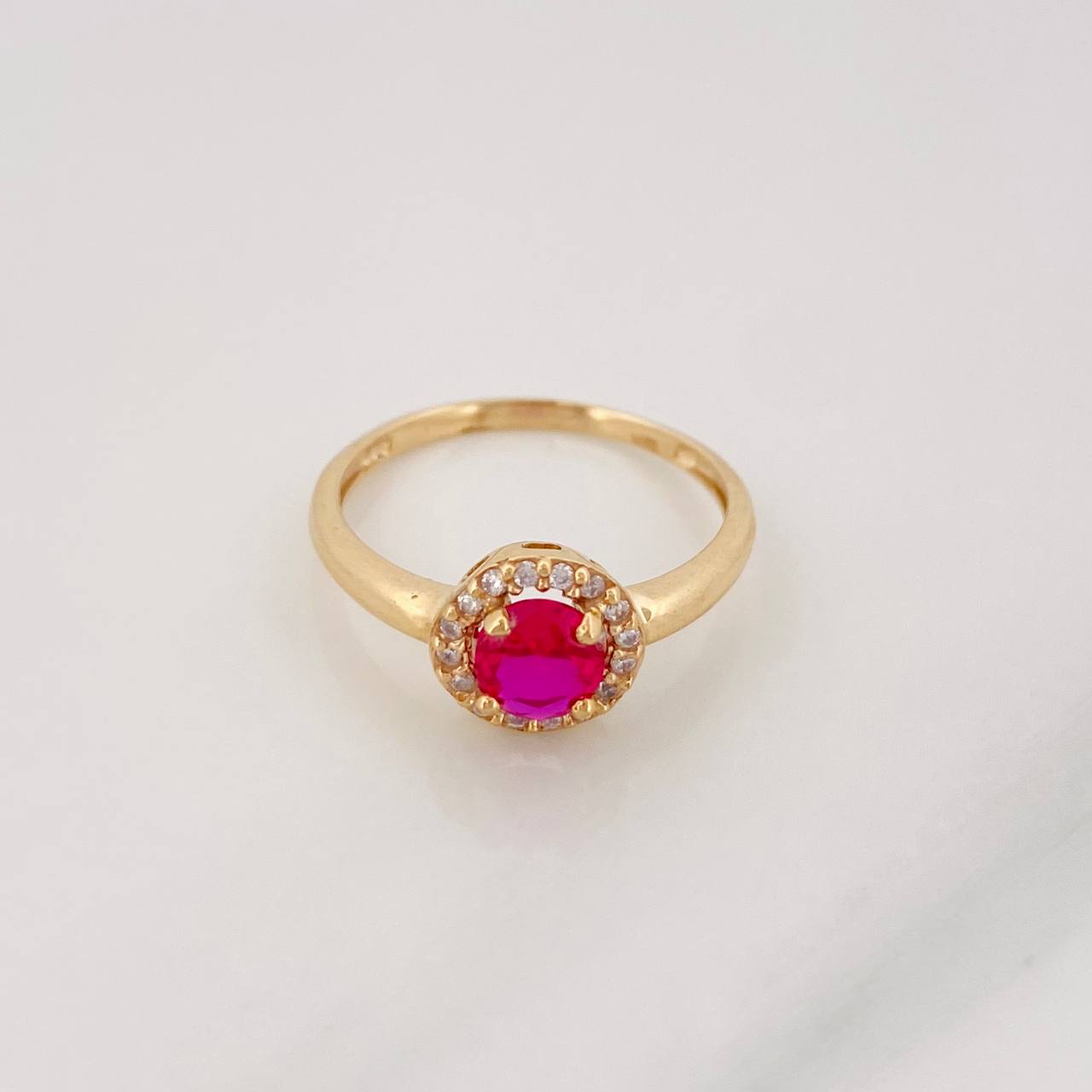 Anillo Halo Circulo 1.75g / T5 1/2 Oro Amarillo 18K