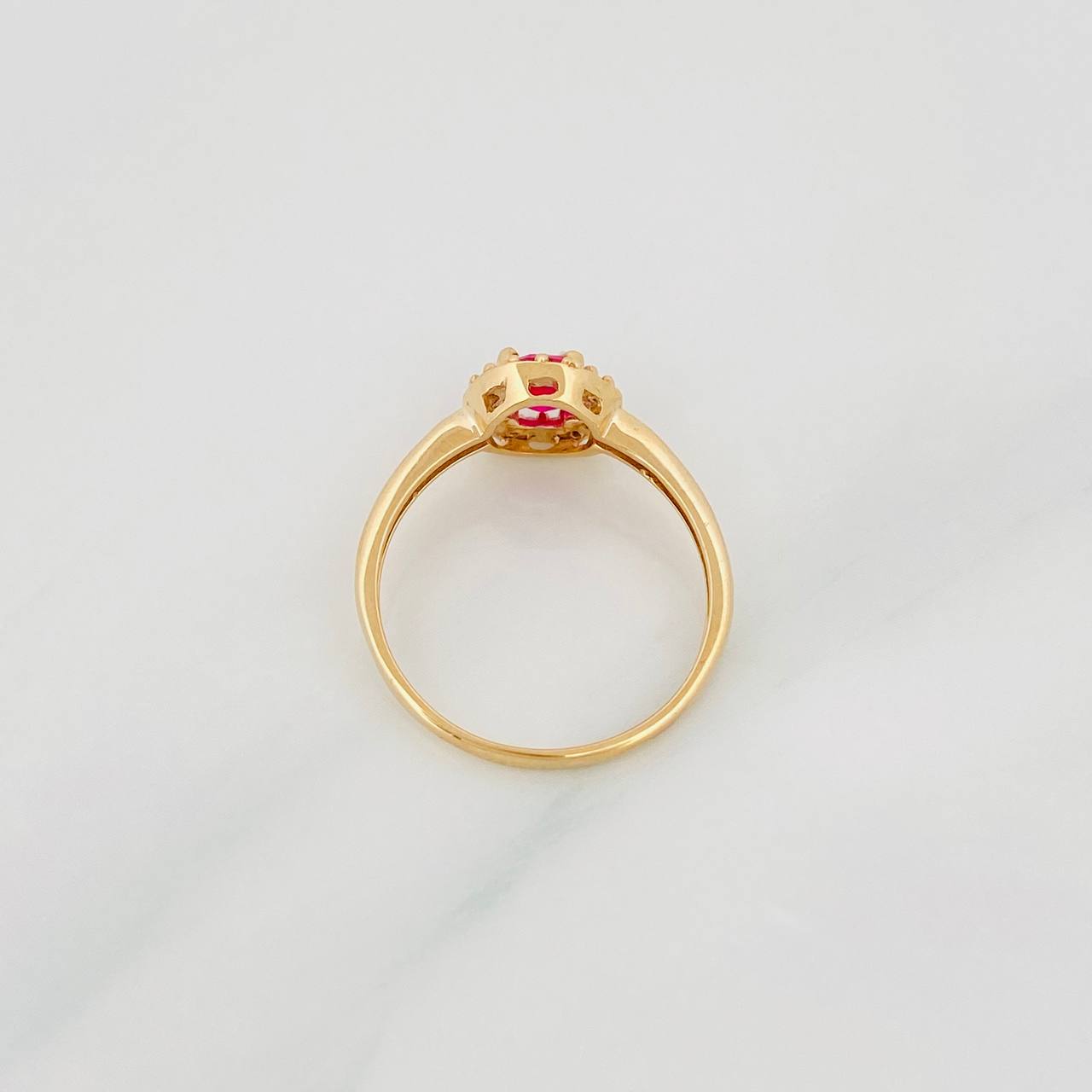 Anillo Halo Circulo 1.75g / T5 1/2 Oro Amarillo 18K