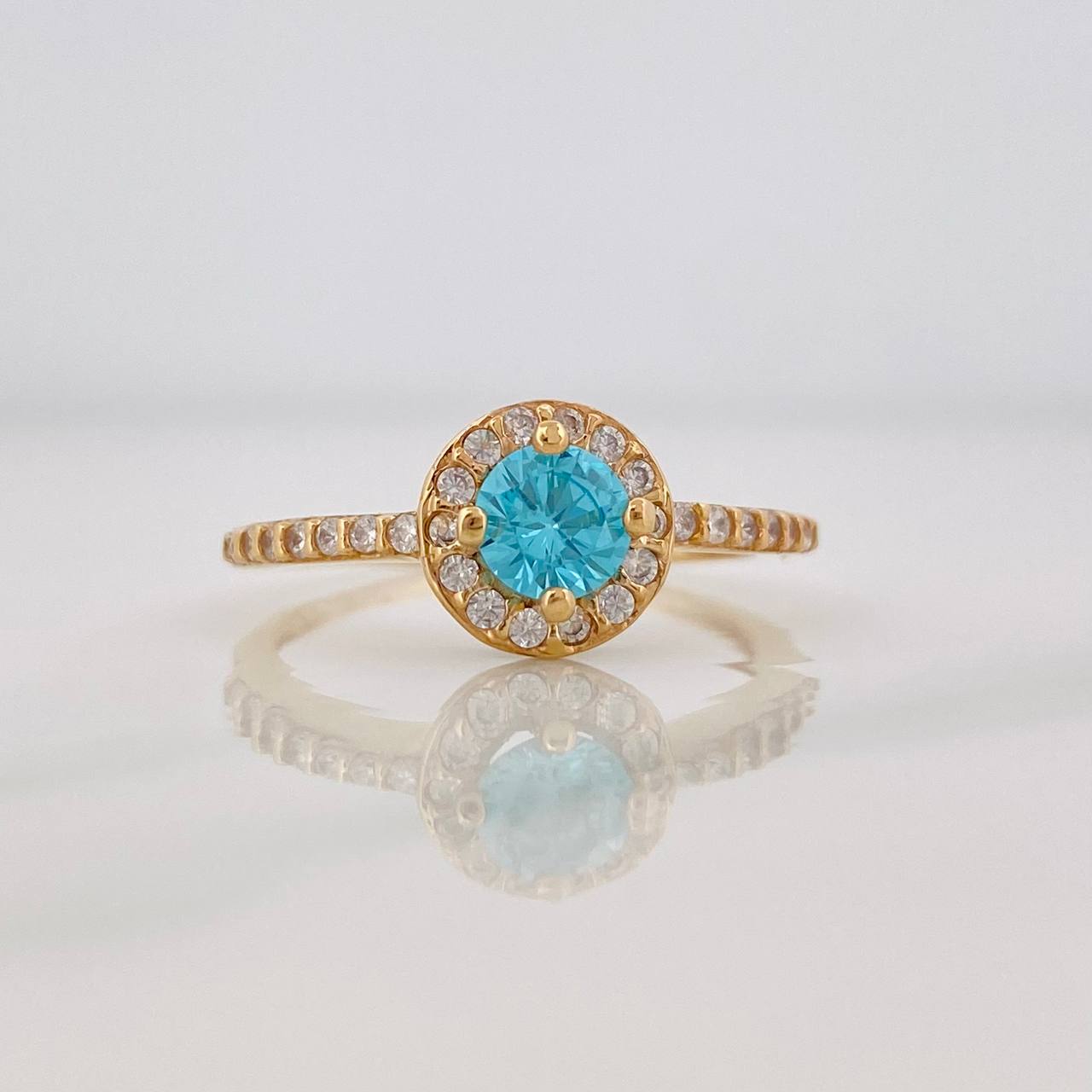 Anillo Halo Circulo 2.3g / T6 3/4 Oro Amarillo 18K
