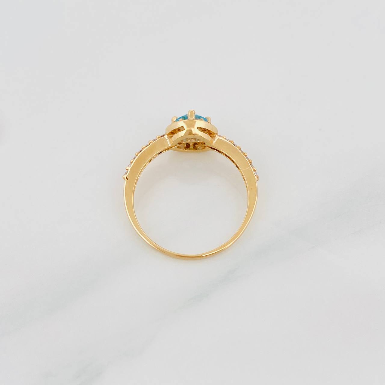 Anillo Halo Circulo 2.3g / T6 3/4 Oro Amarillo 18K
