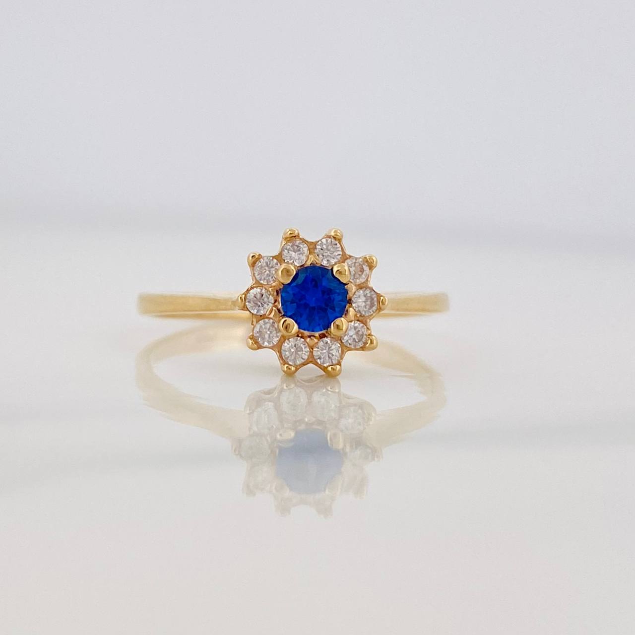 Anillo Halo Flor 2.05g / T6 1/2 Oro Amarillo 18K