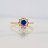 Anillo Halo Flor 2.05g / T6 1/2 Oro Amarillo 18K