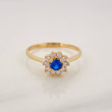 Anillo Halo Flor 2.05g / T6 1/2 Oro Amarillo 18K