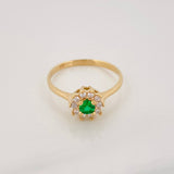 Anillo Halo Flor 2.15g / T7 Oro Amarillo 18K