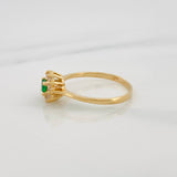 Anillo Halo Flor 2.15g / T7 Oro Amarillo 18K