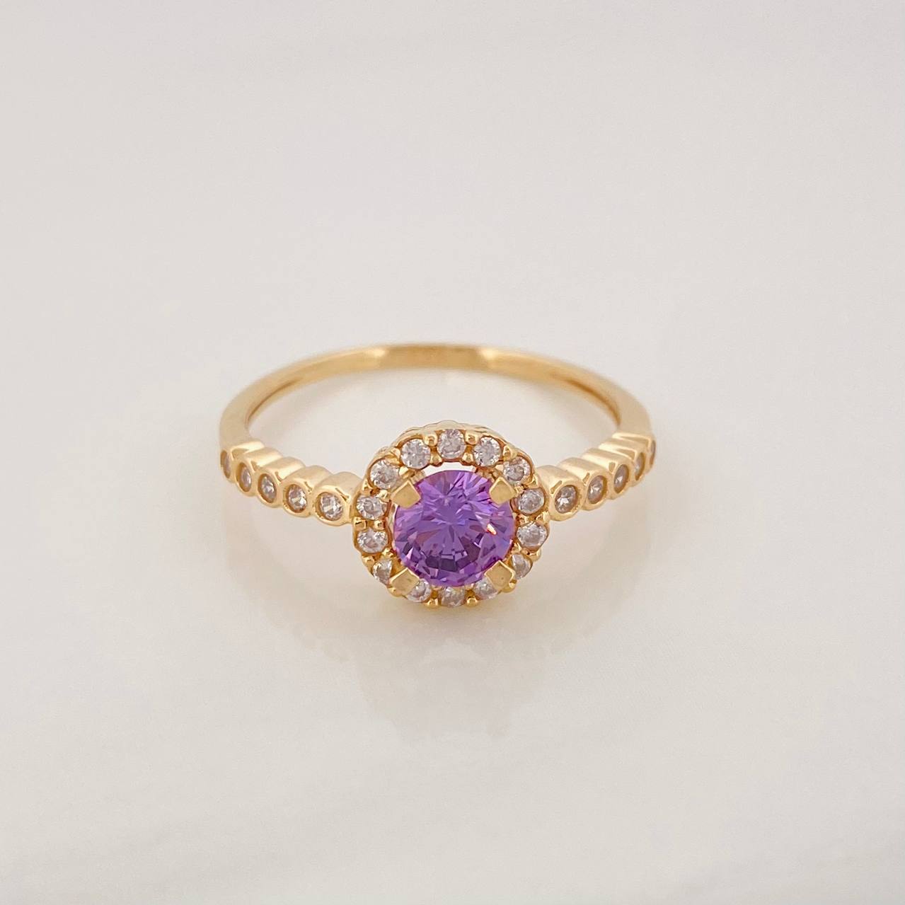 Anillo Halo Circulo 2.15g / T6 1/2 Oro Amarillo 18K
