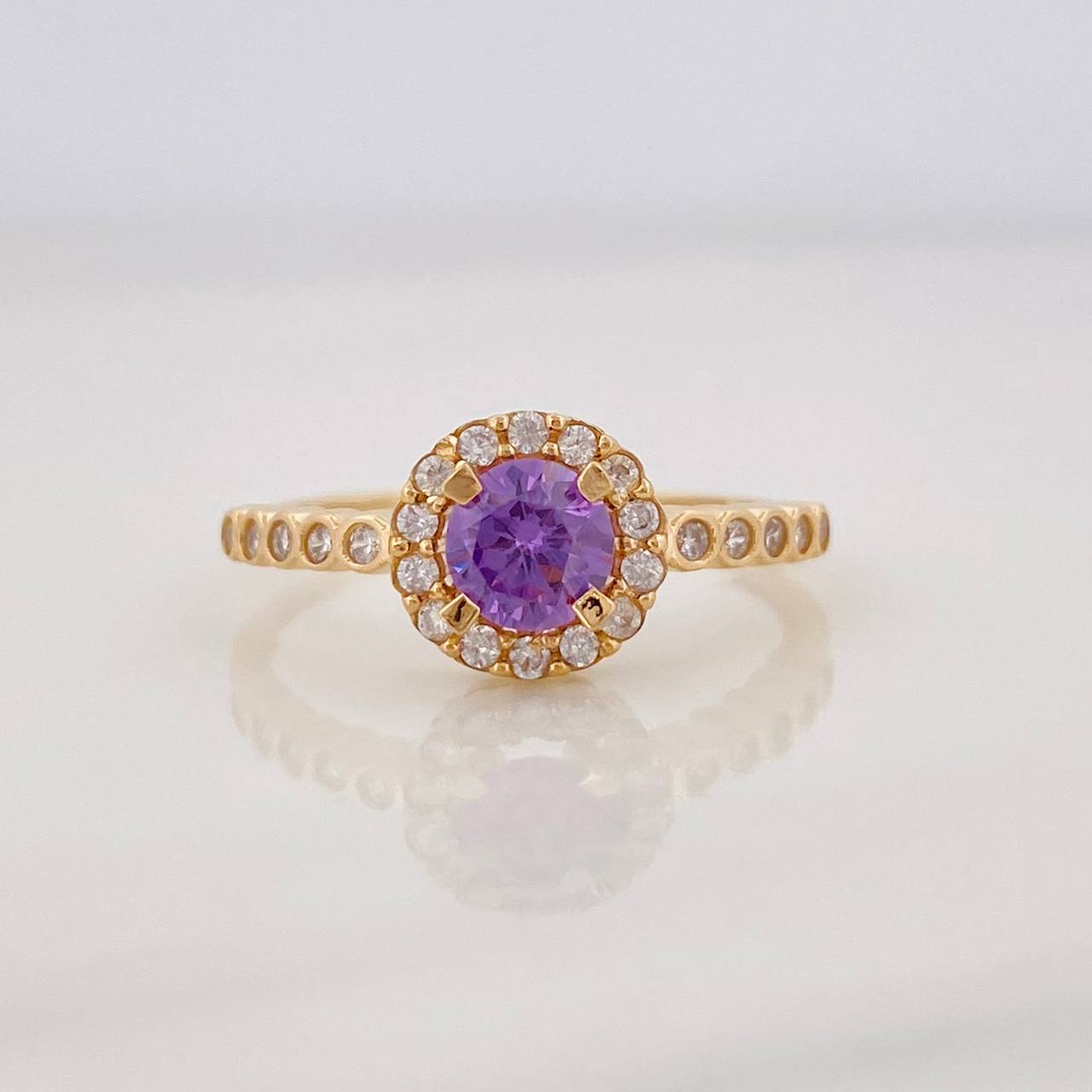 Anillo Halo Circulo 2.15g / T6 1/2 Oro Amarillo 18K
