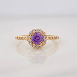 Anillo Halo Circulo 2.15g / T6 1/2 Oro Amarillo 18K