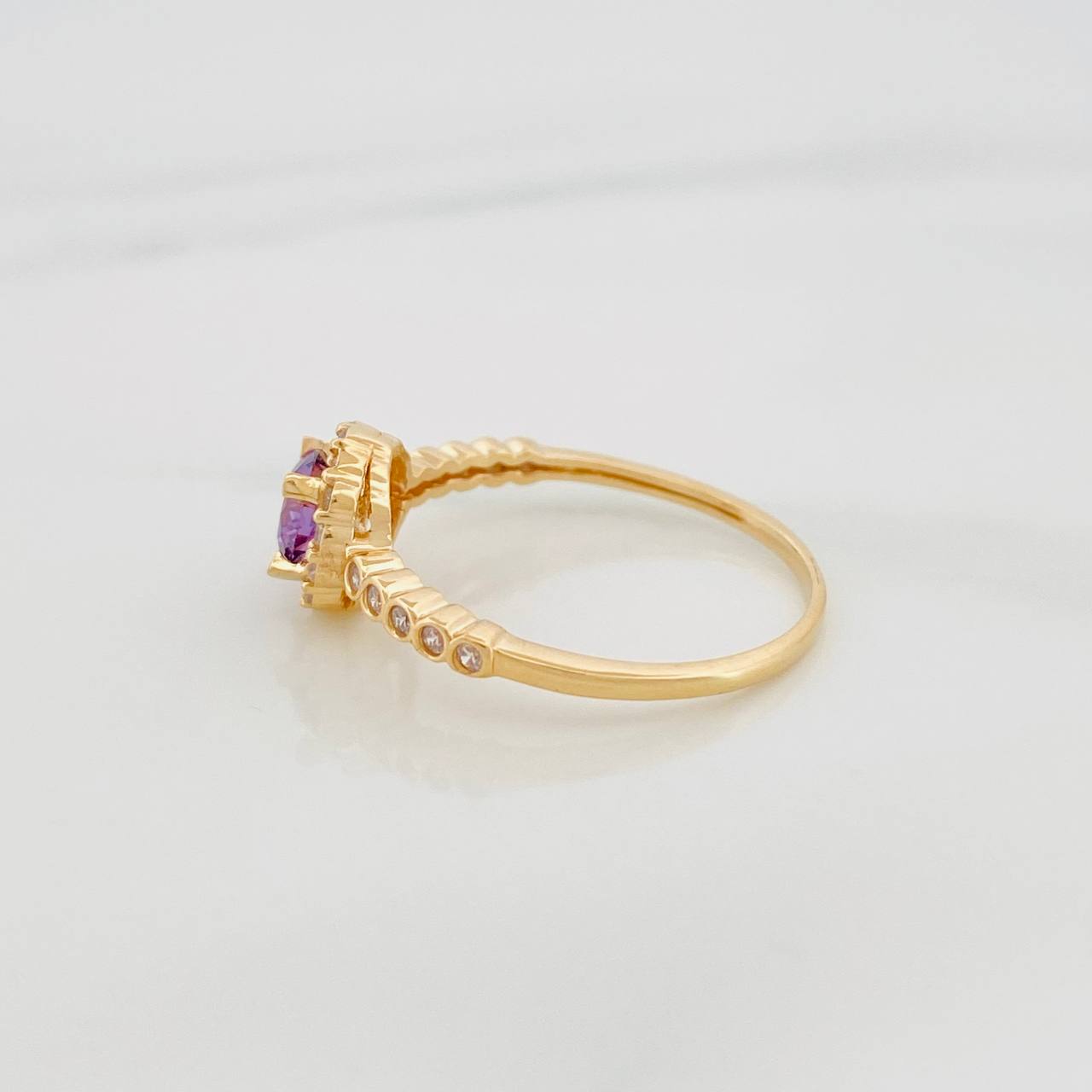 Anillo Halo Circulo 2.15g / T6 1/2 Oro Amarillo 18K