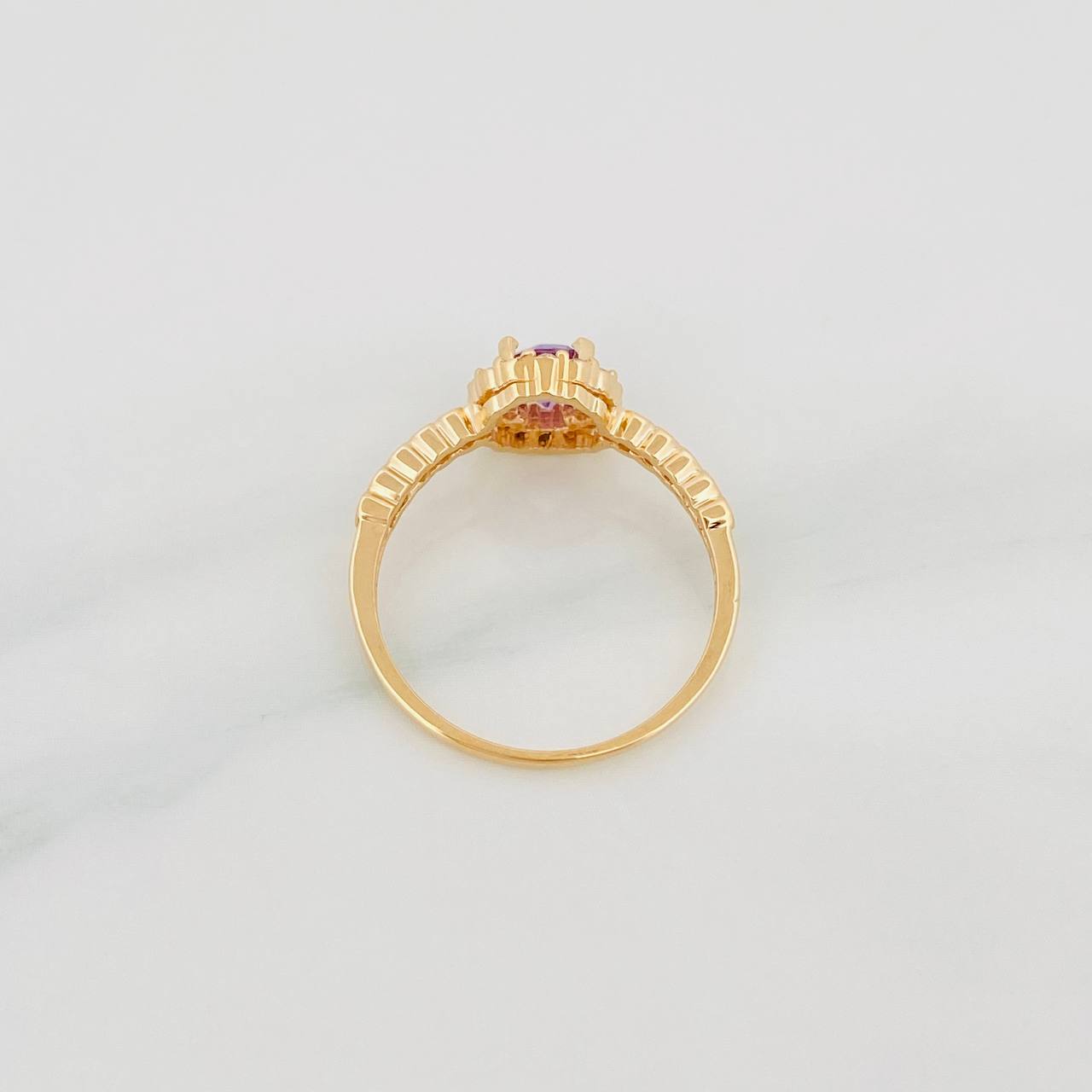 Anillo Halo Circulo 2.15g / T6 1/2 Oro Amarillo 18K