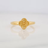 Anillo Flor Diamantada 0.9g / T5 3/4 Oro Amarillo 18K