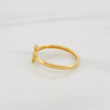 Anillo Flor Diamantada 0.9g / T5 3/4 Oro Amarillo 18K