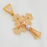 Dije Cruz Cristo 7.35g / 4.5cm Tres Oros 18K